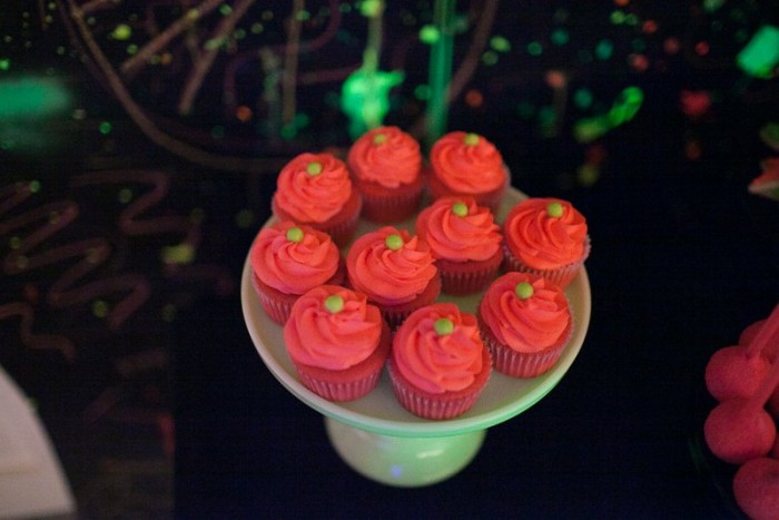 Neon 80's Birthday Party Dessert Table by Jenny Cookies Neon 80's Birthday Party Dessert Table by Jenny Cookies