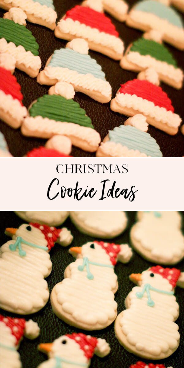 Christmas means cookies in our house! All kinds of Christmas inspired cookies can be found at our holiday table. From Santa hats to snowmen and snowflakes, these Christmas Cookie ideas will keep your kids busy all winter long! || JennyCookies.com #christmas #christmascookies #cookiedecorating