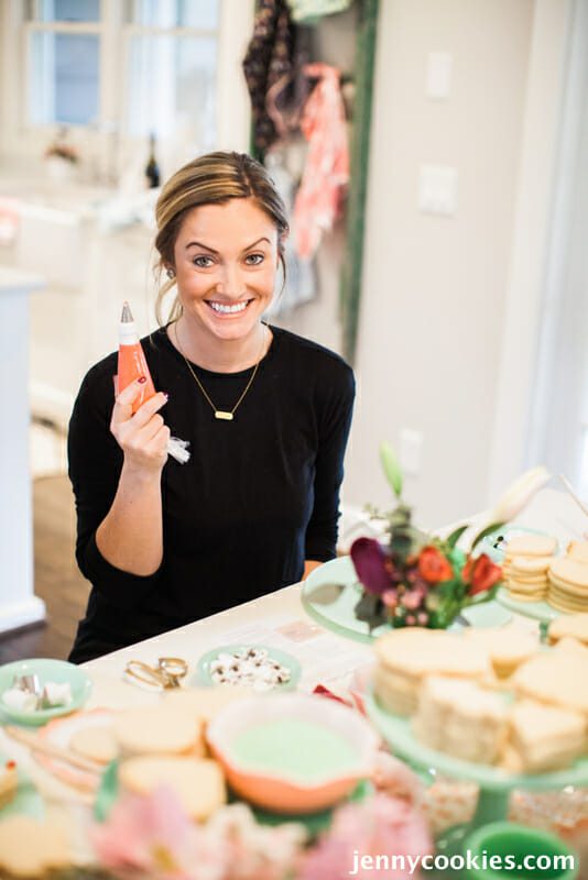 How to Host a Cookie Decorating Ladies Lunch | cookie decorating party | fun party ideas for women | ladies lunch ideas | hosting a ladies lunch | Galentine's Day party ideas || JennyCookies.com #ladieslunch #cookieparty #galentinesday