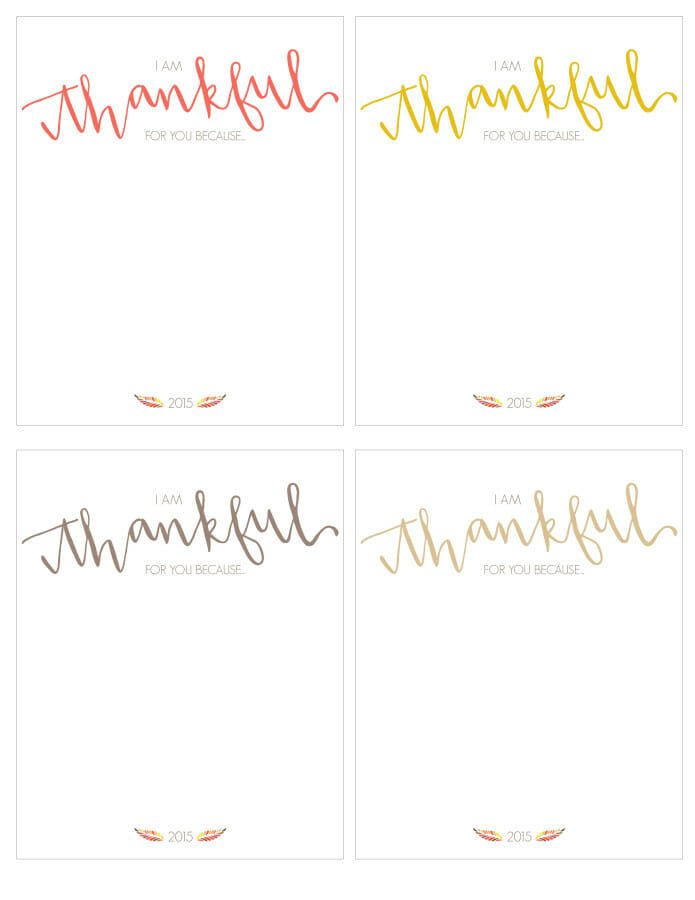 I'm Thankful for You free printable - Jenny Cookies