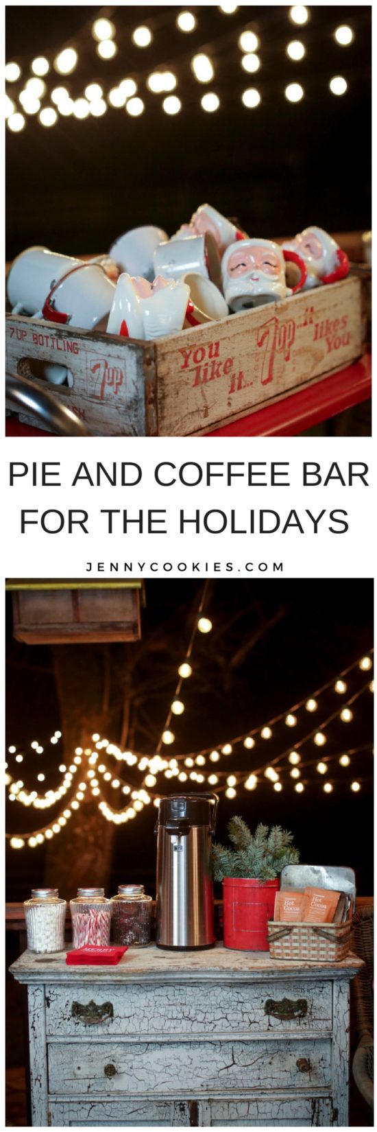 Pie and Coffee Party | holiday party ideas | Christmas party ideas | party ideas for the holidays | party ideas for Christmas | hosting a holiday party || JennyCookies.com #holidayparty #christmasparty 