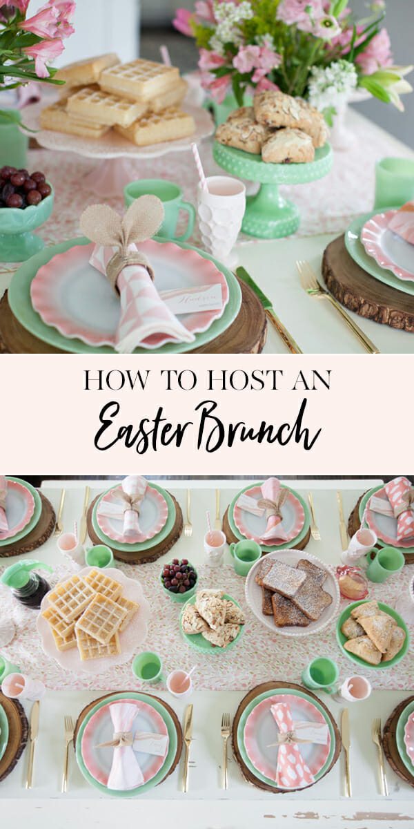 How to Host an Easter Brunch | Easter lunch ideas | Easter brunch ideas | decorating for Easter brunch | Easter decor ideas | Easter brunch decor || JennyCookies.com #easterbrunch #easterdecor #easterparty #jennycookies