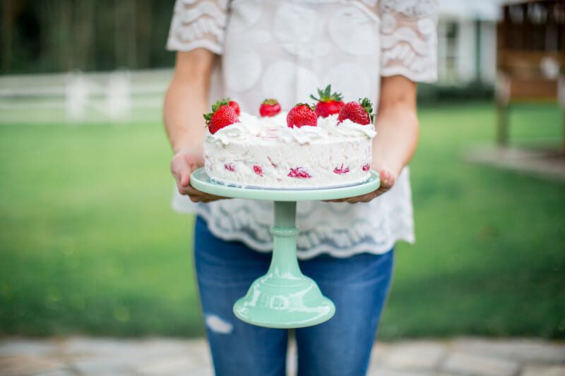 How to Make a Strawberry Shortcake Ice Cream Cake | how to make an ice cream cake | ice cream cake recipes | recipes using ice cream | strawberry shortcake recipes | recipes using strawberry shortcake | strawberry shortcake themed recipes | recipes using fresh strawberries | homemade dessert recipes using strawberries | homemade cake recipes || JennyCookies.com