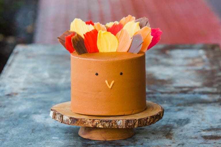 How to Make a Turkey Brushstroke Cake