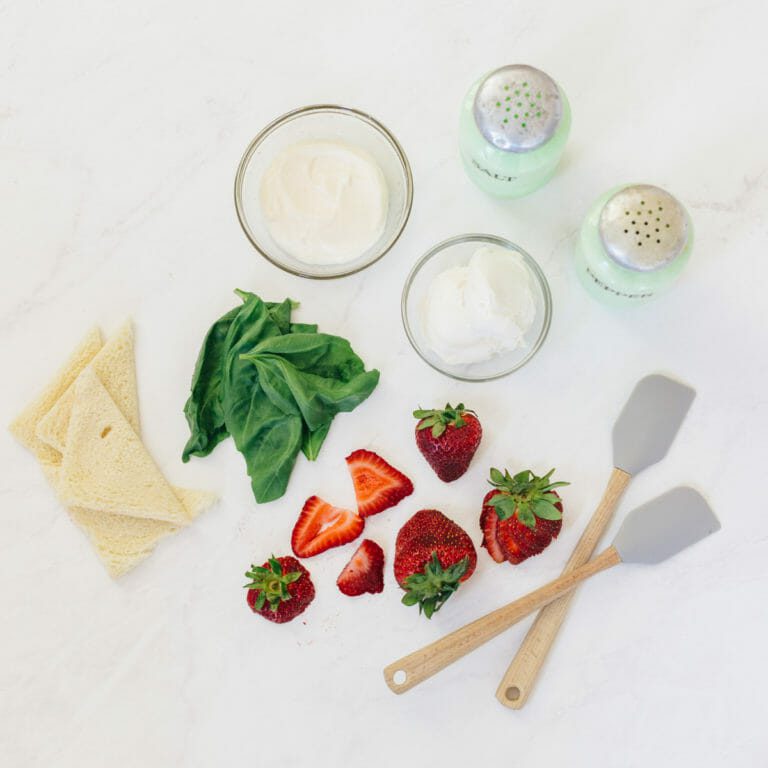 Strawberry and Basil Tea Sandwiches