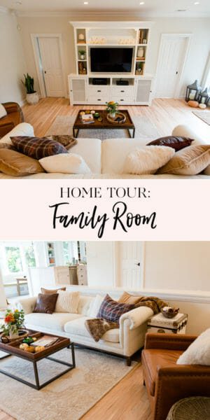 Home Tour: The Family Room | decorating the family room | family room decor || JennyCookies.com #hometour #familyroom #homedecor #jennycookies