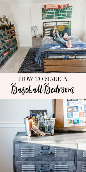 Baseball Bedroom Decor | boy bedroom decor ideas | baseball inspired home decor || JennyCookies.com #boybedroom #baseballdecor #kidsrooms #jennycookies