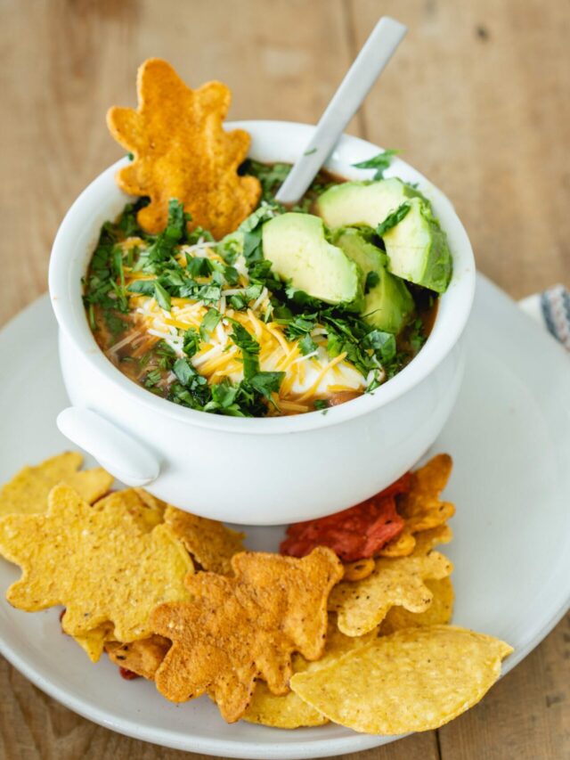 a bowl of easy taco soup