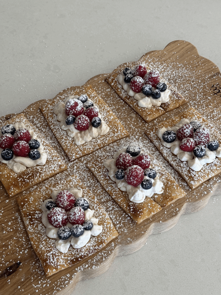 Easy Mixed Berry Puff Pastry Tart with Cream Cheese Filling