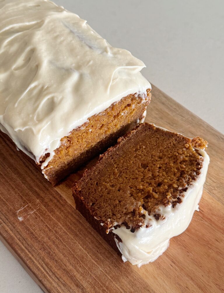 Pumpkin Spice Chai Bread with Cream Cheese Frosting