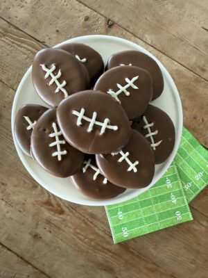 Peanut Butter Football Cracker Cookies (Easy Super Bowl Desserts)