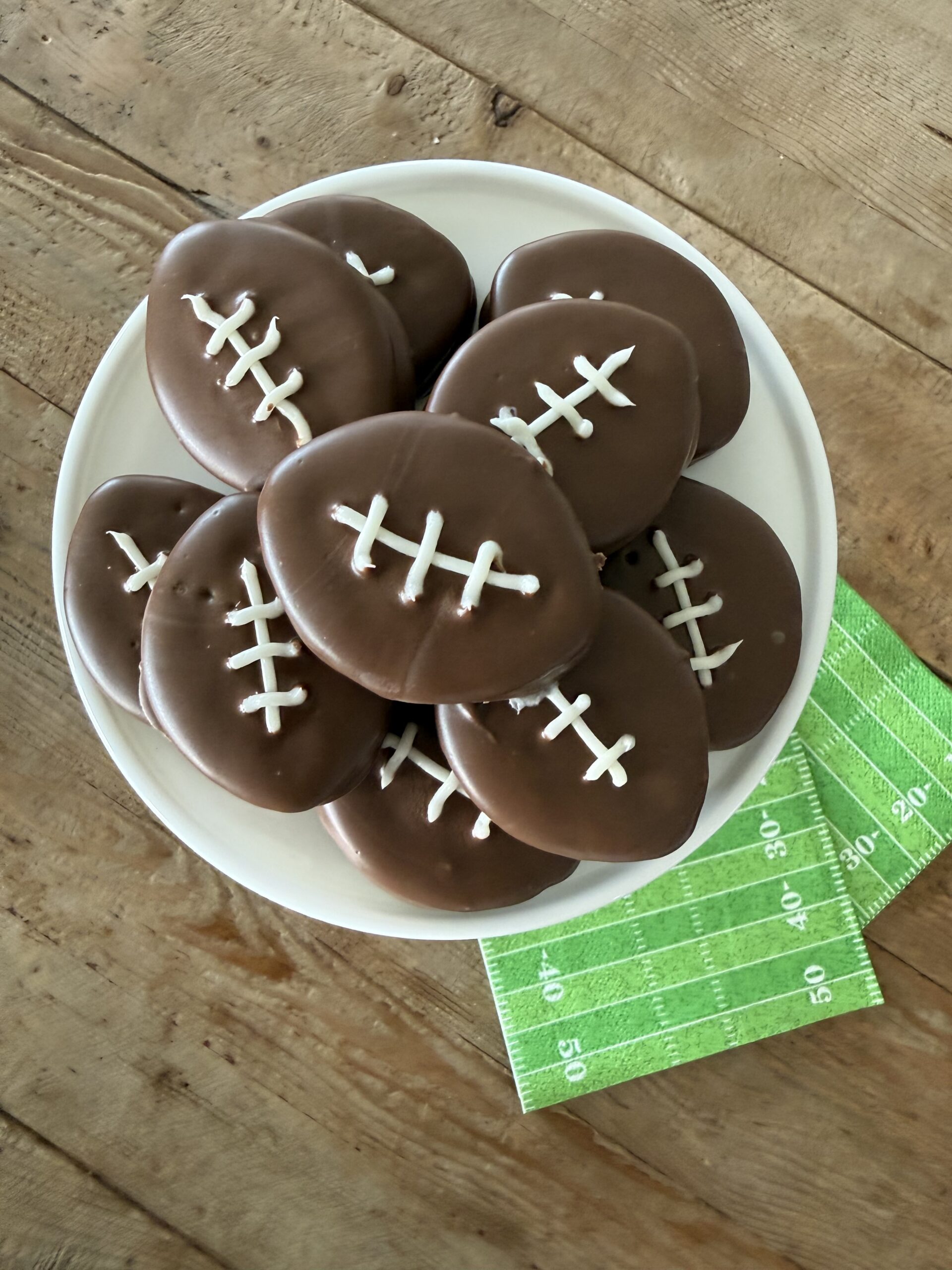 Peanut Butter Football Cracker Cookies (Easy Super Bowl Desserts)