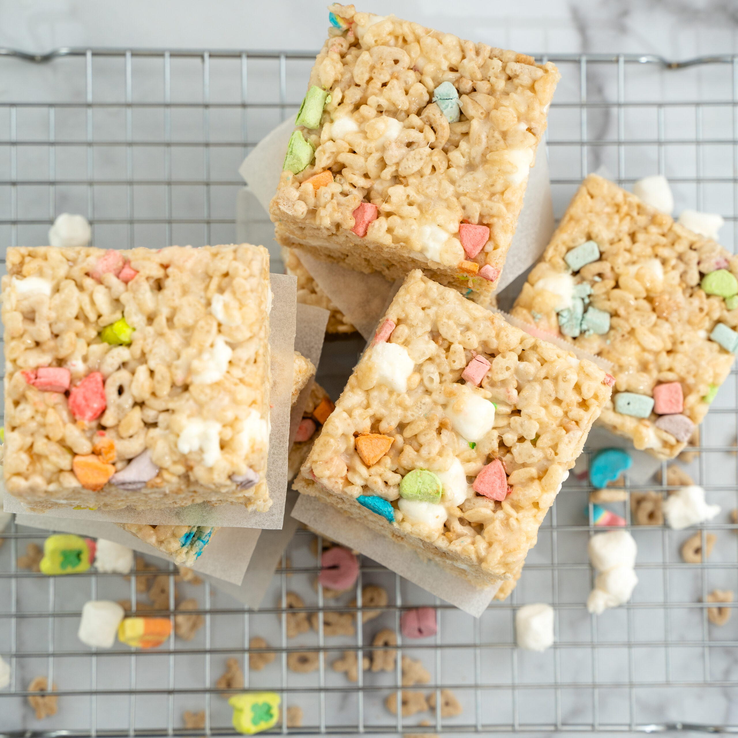 Lucky Charms Rice Krispie Treats (The Easiest St. Patrick’s Day Dessert)