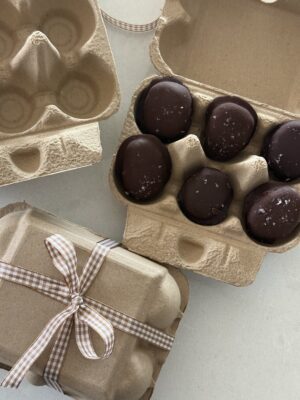 Creamy Peanut Butter Protein Eggs with Dark Chocolate