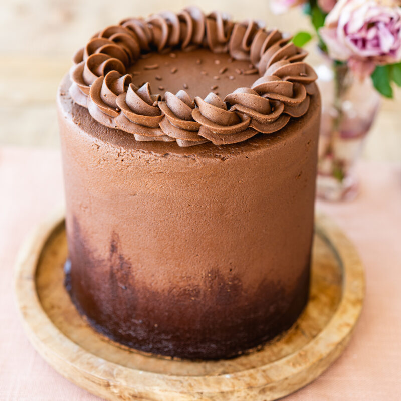 chocolate cake with chocolate buttercream