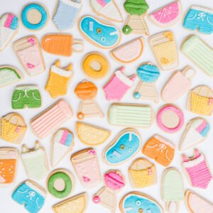 Summer Pool Party Decorated Sugar Cookies