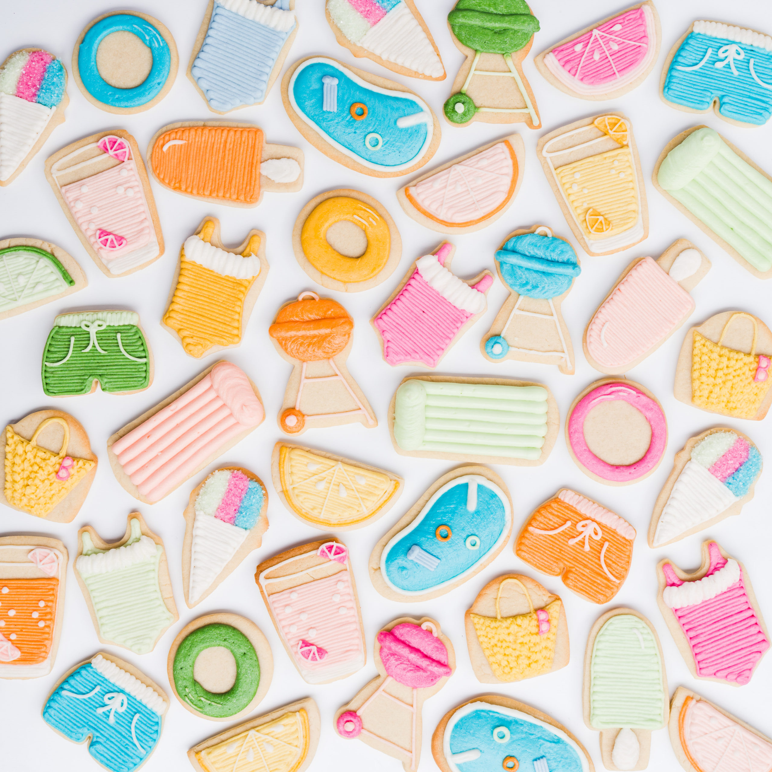 Summer Pool Party Decorated Sugar Cookies