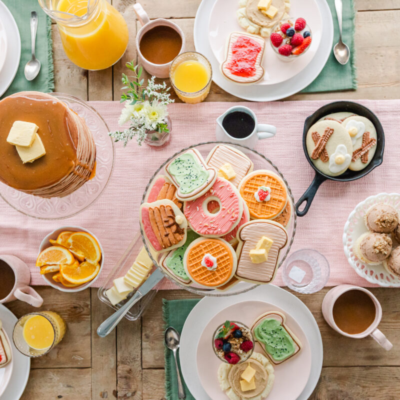 breakfast themed dessert table
