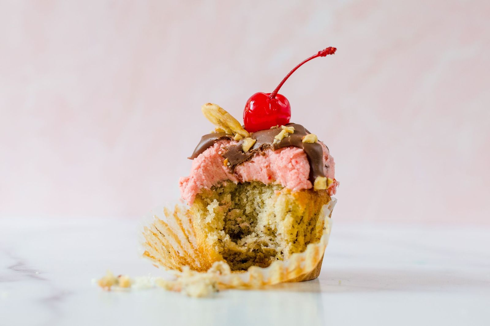Banana Split Cupcakes