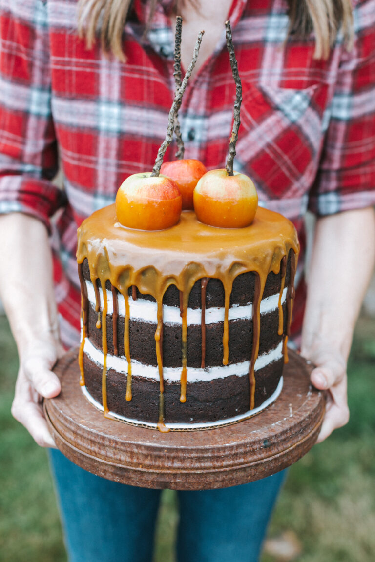 Caramel Apple Chocolate Fall Cake