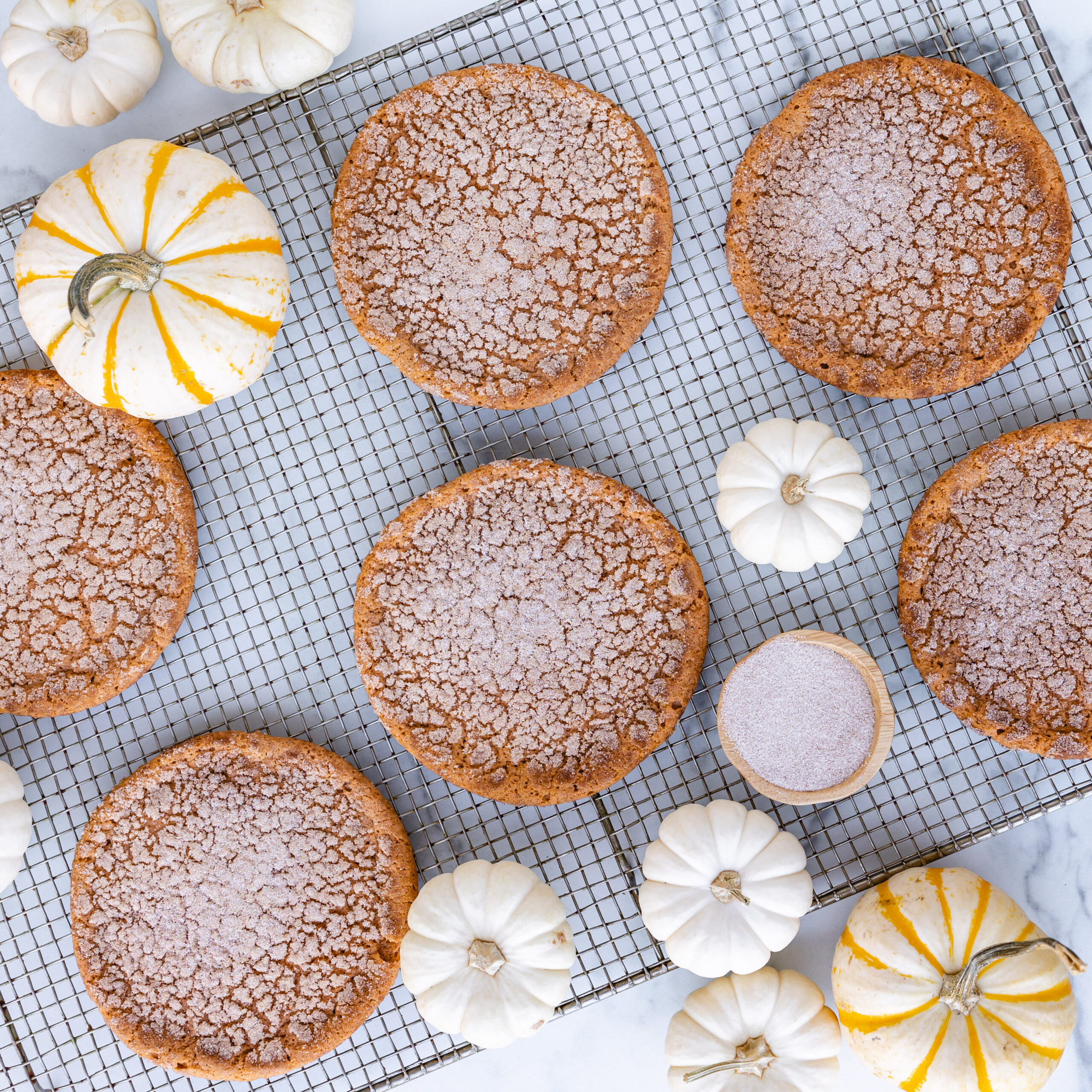 Chewy Pumpkin Snickerdoodle Cookies